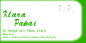 klara papai business card